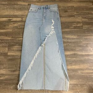 Forever 21 jeans distressed skirt